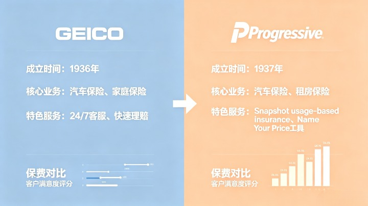 美国车险怎么选？Geico和Progressive到底有什么区别